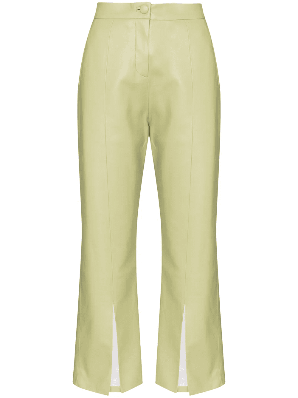 cropped faux leather flared trousers - Image 1