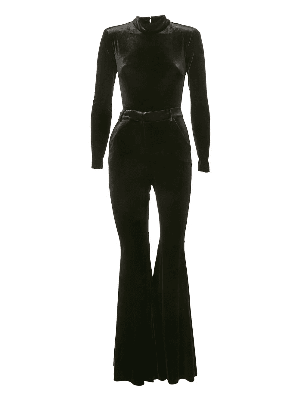 2000s velvet flared jumpsuit - Image 1
