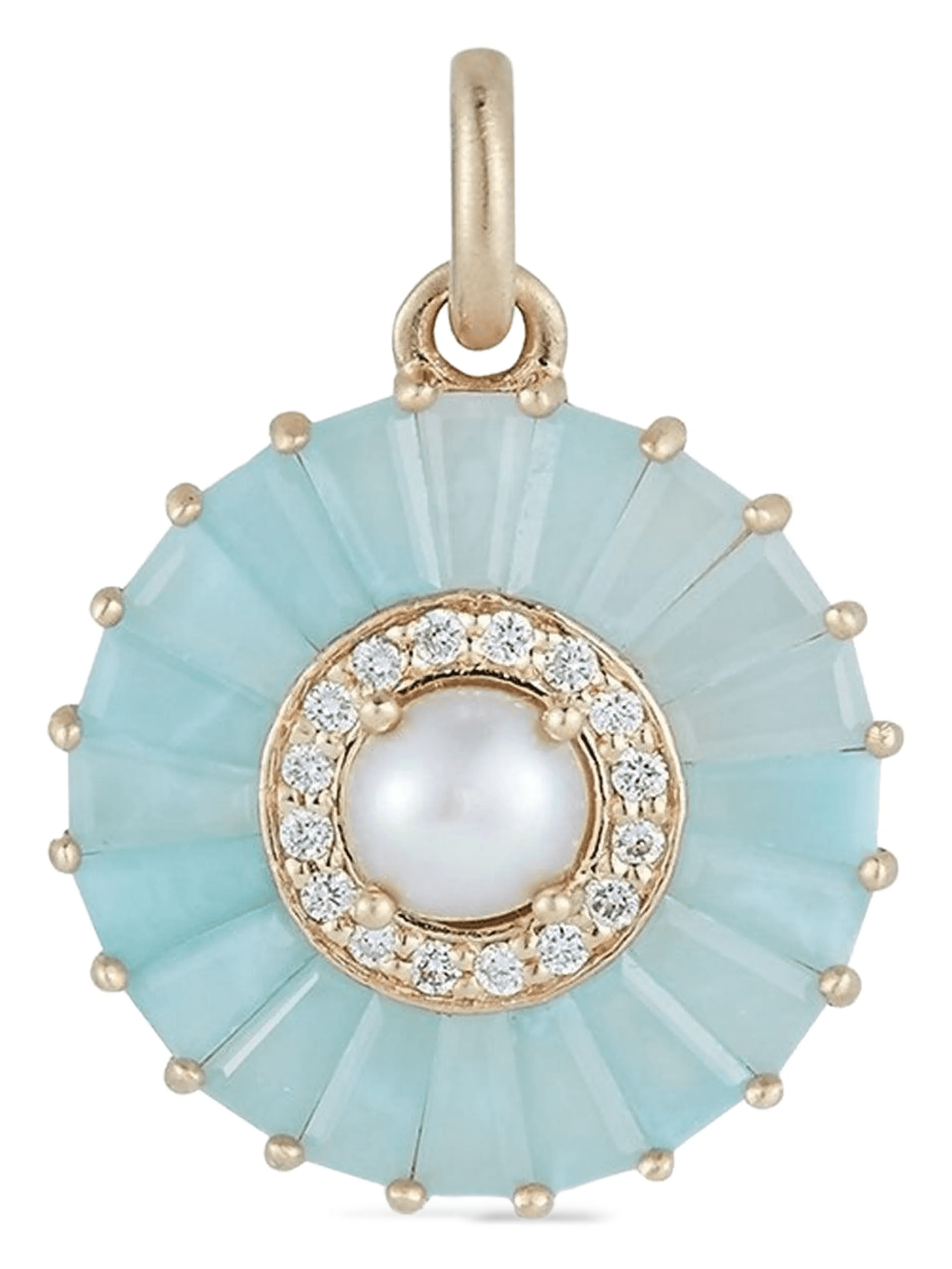 Emily pearl diamond turquoise charm - Image 1