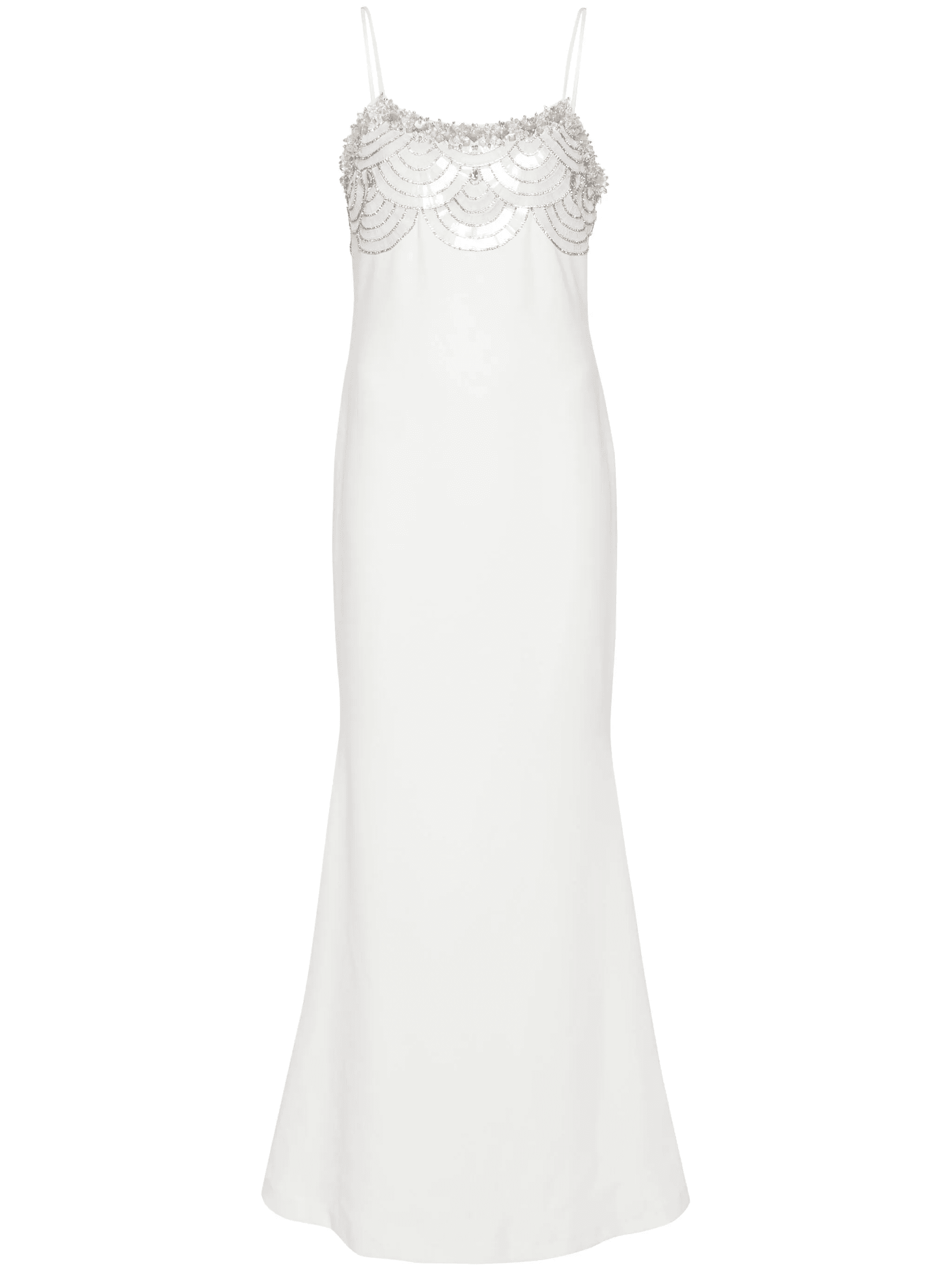 crystal-embellishment crepe maxi dress - Image 1