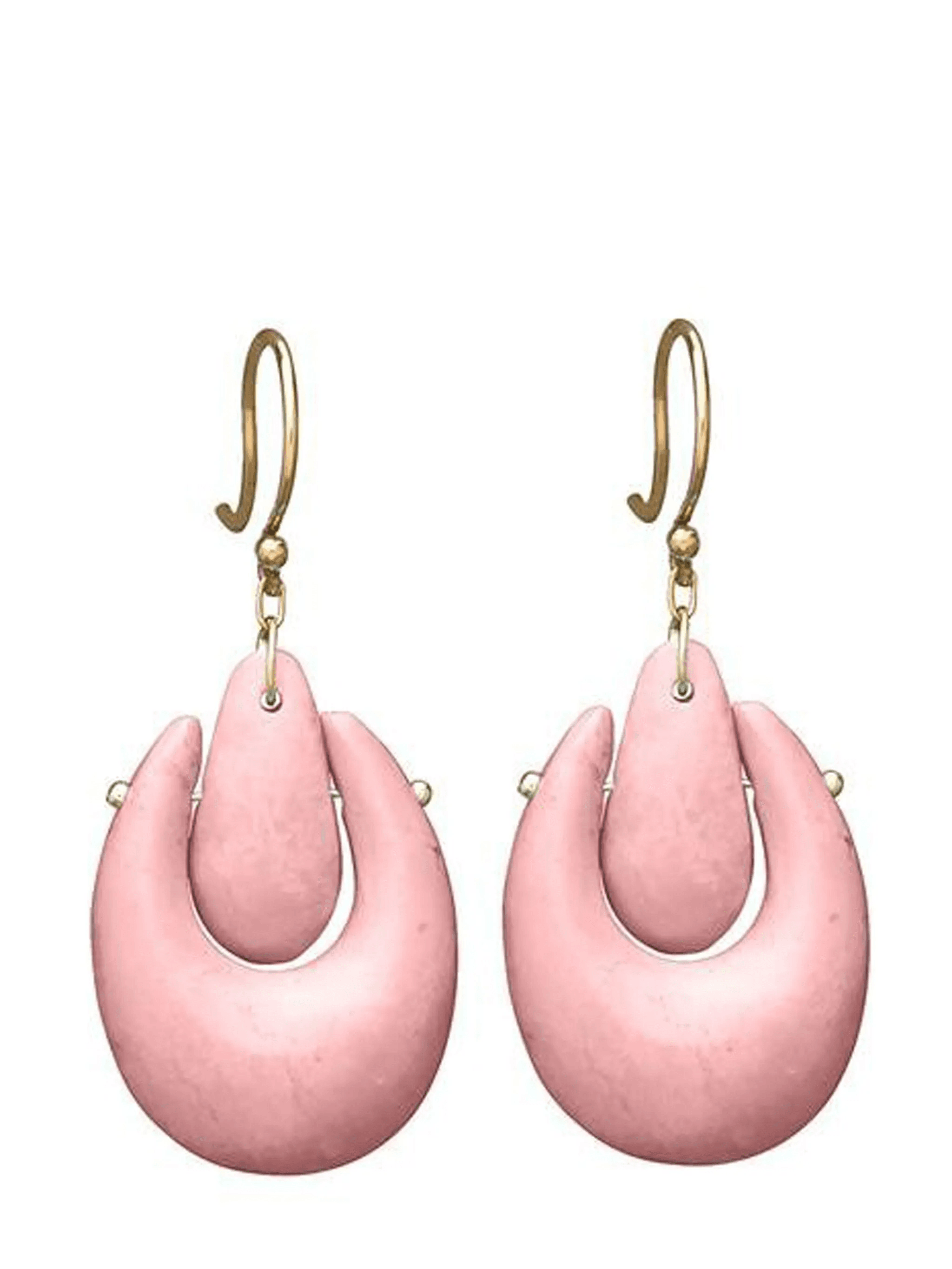 18kt yellow gold large O'Keeffe opal earrings - Image 1