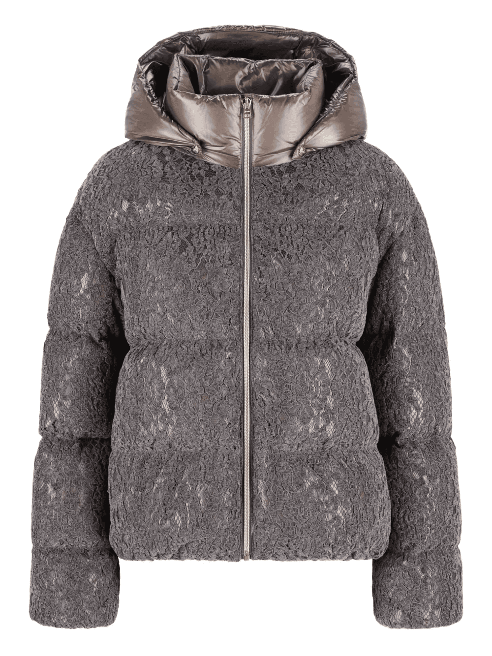 lace-paneled puffer jacket - Image 1