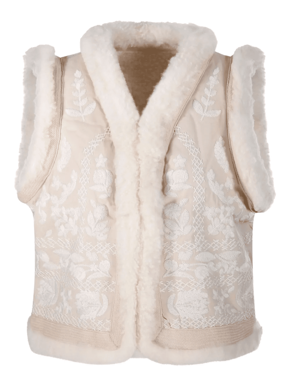 embroidered shearling gilet - Image 1