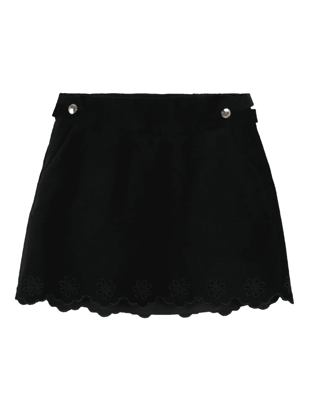 scalloped-hem floral-embroidered skirt - Image 1