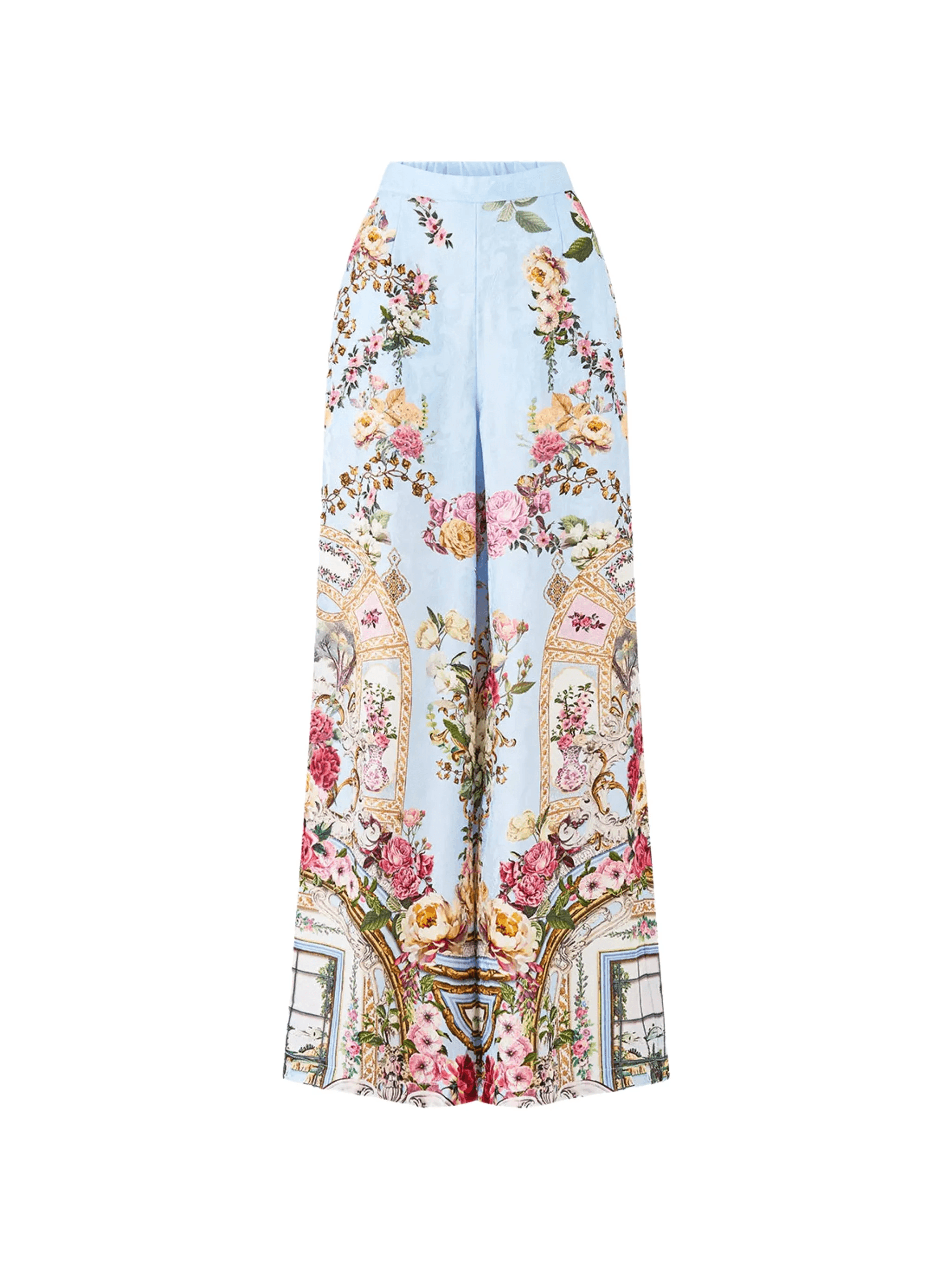 Tiled In Time floral wide-leg trousers - Image 1