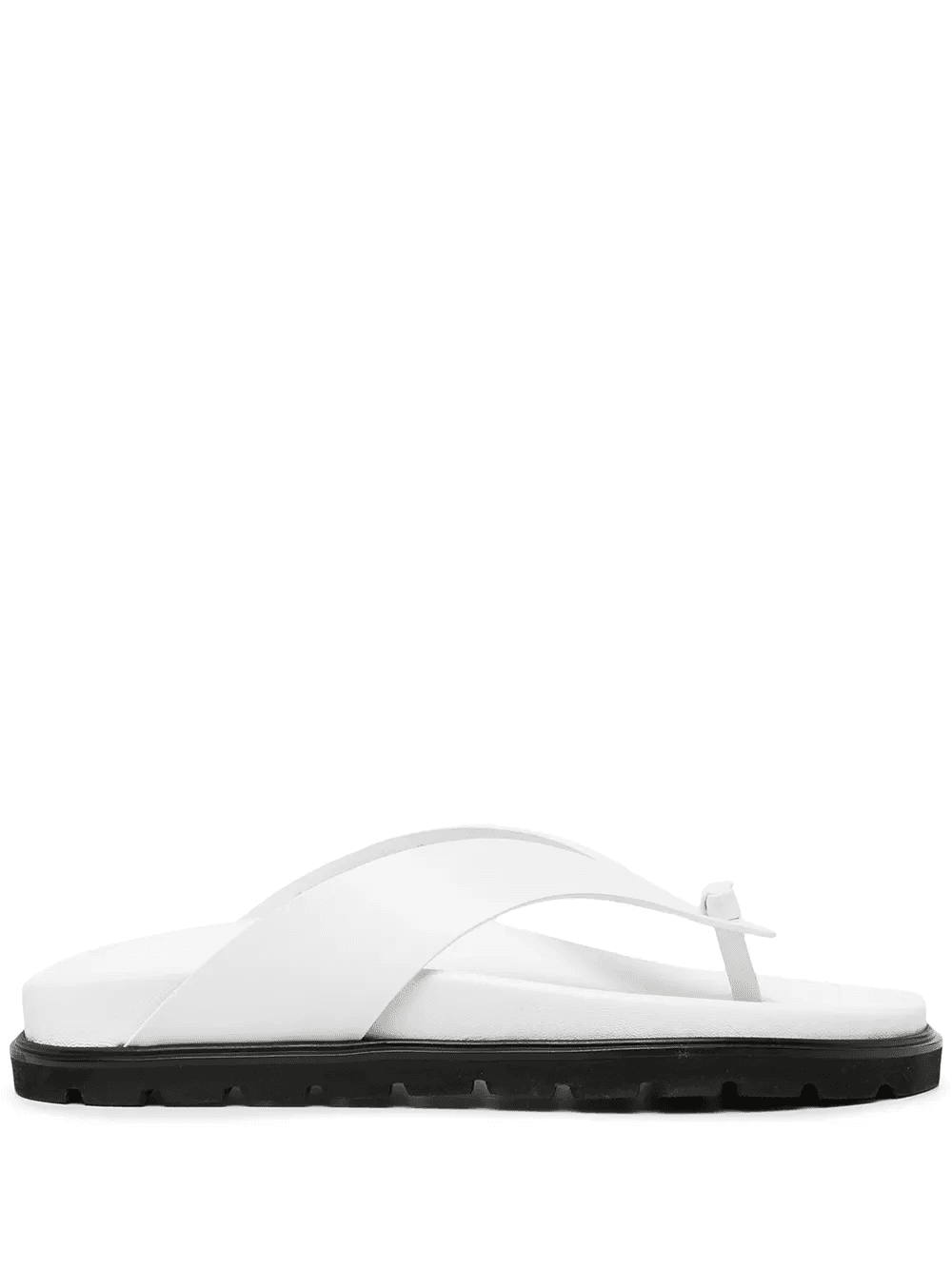 two-tone leather flip flops - Image 1