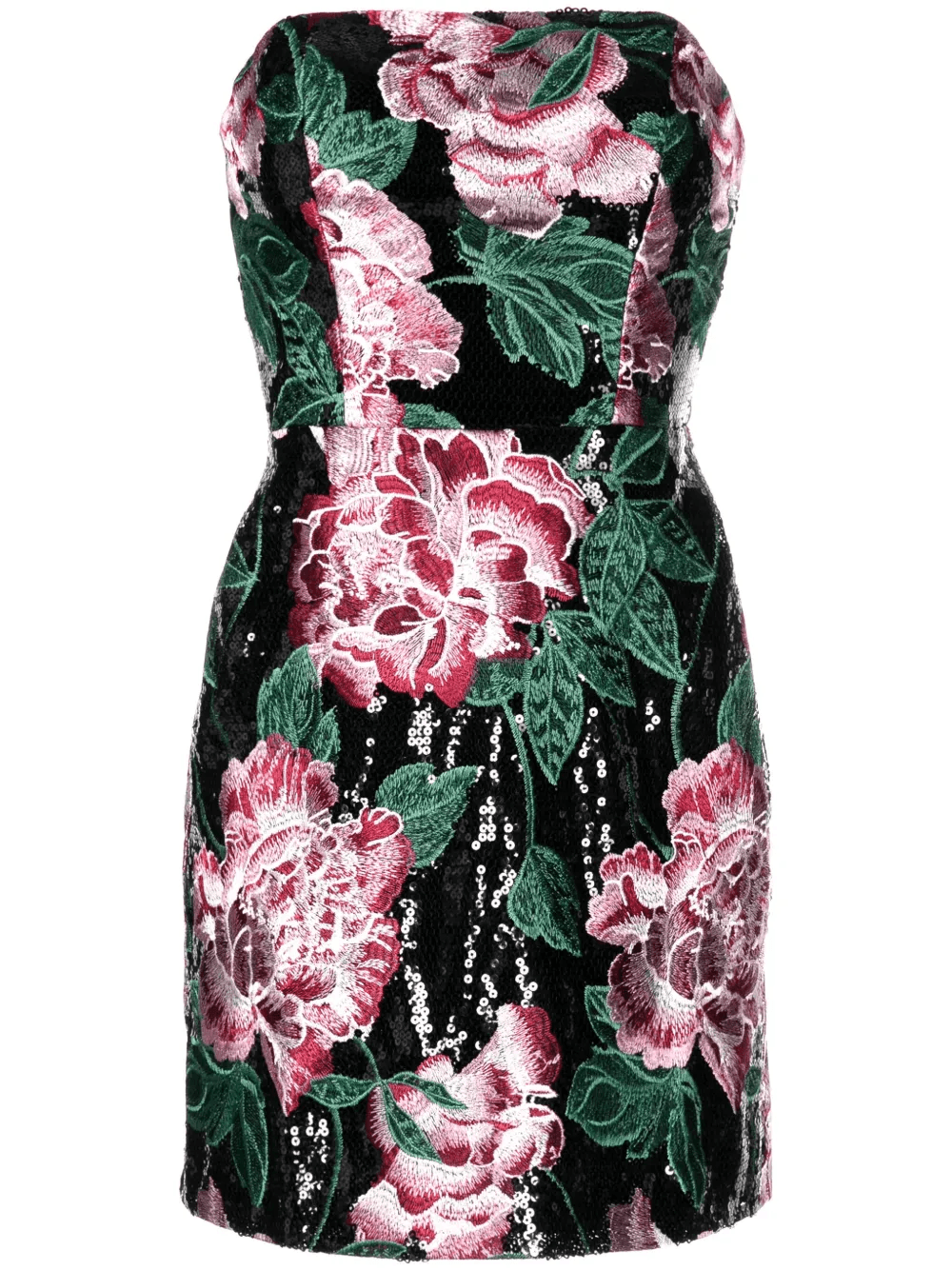 sequin-embellished strapless minidress - Image 1