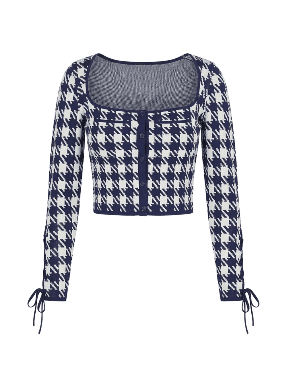 houndstooth cropped cardigan - Image 1