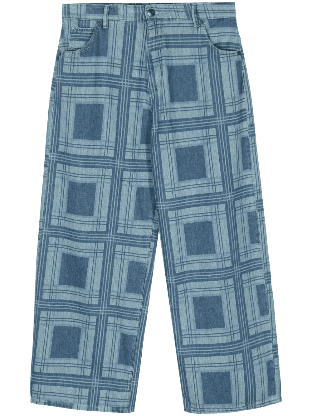 check-print straight-leg jeans - Image 1