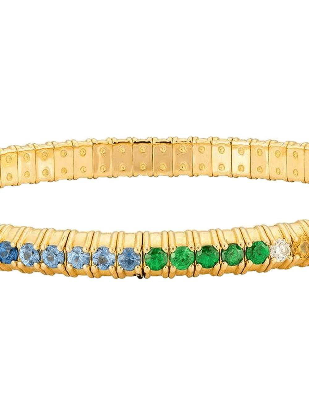 18K yellow gold sapphire and diamond bracelet - Image 1