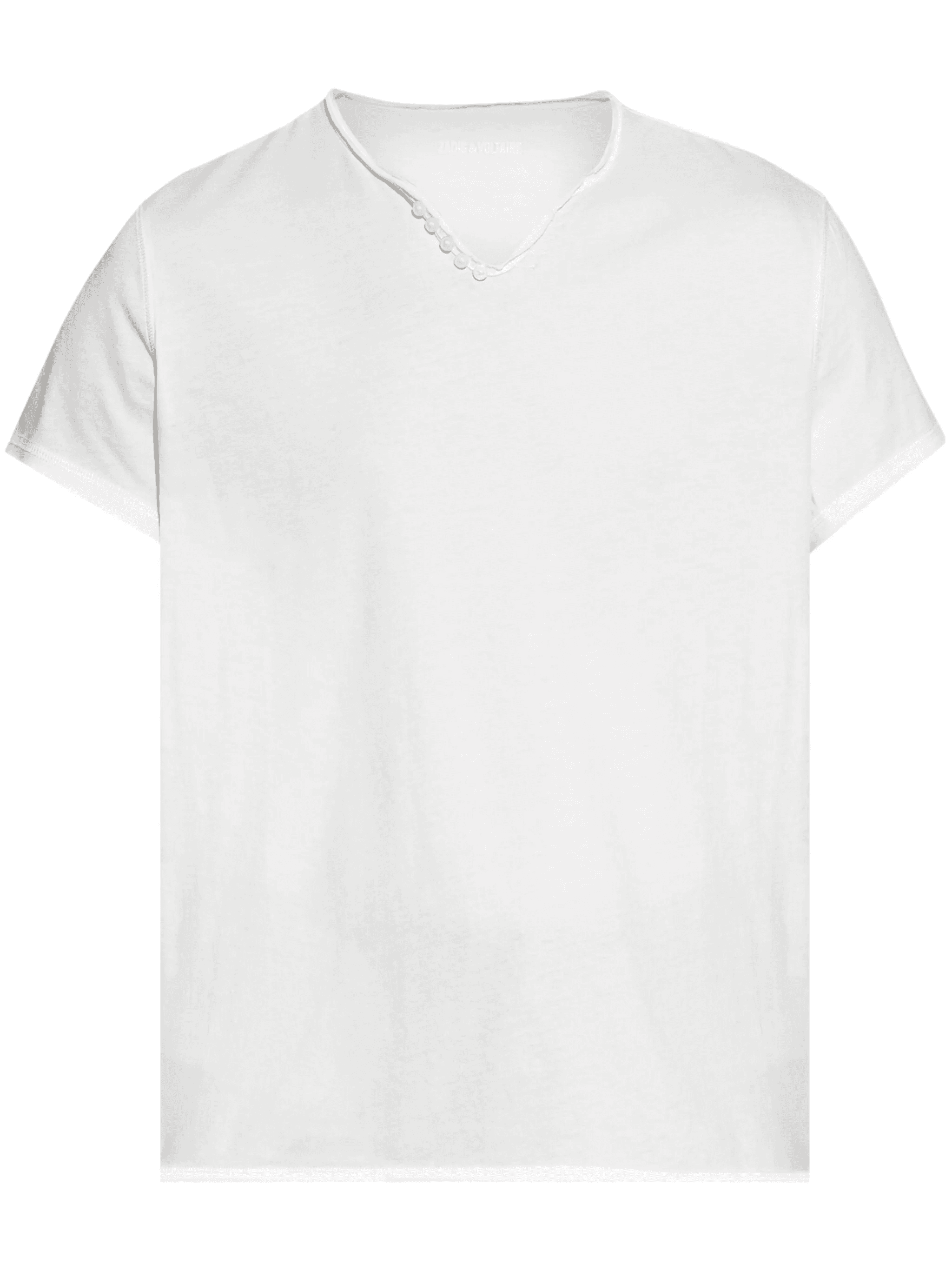 Henley-neck cotton T-shirt - Image 1