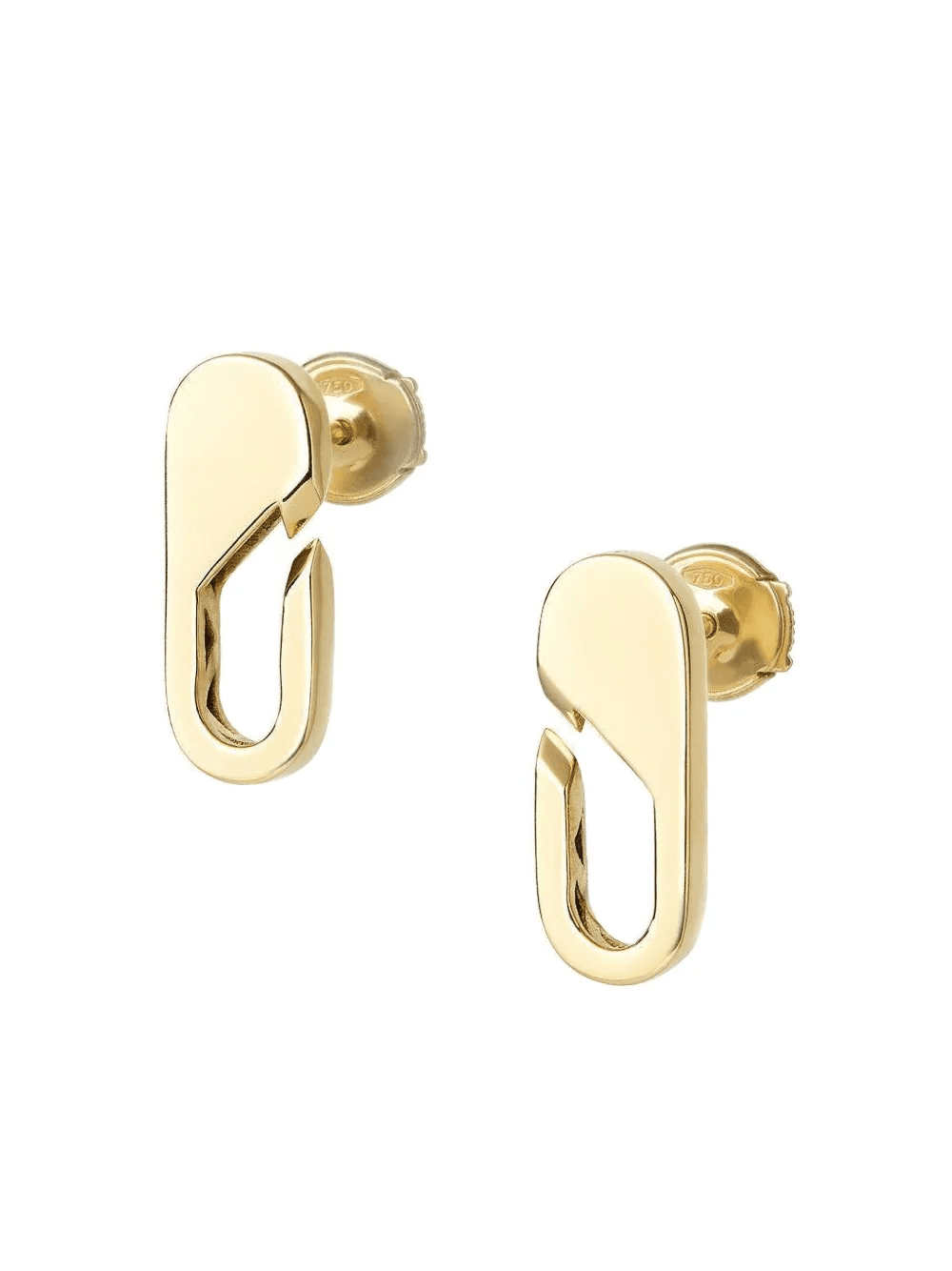 18K yellow gold Link earrings - Image 1