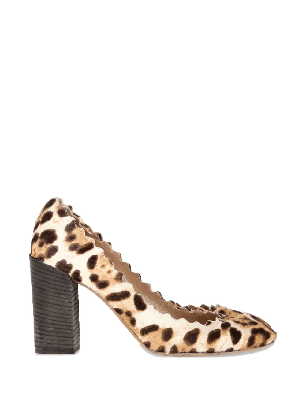 leopard-print scalloped heeled pumps - Image 1