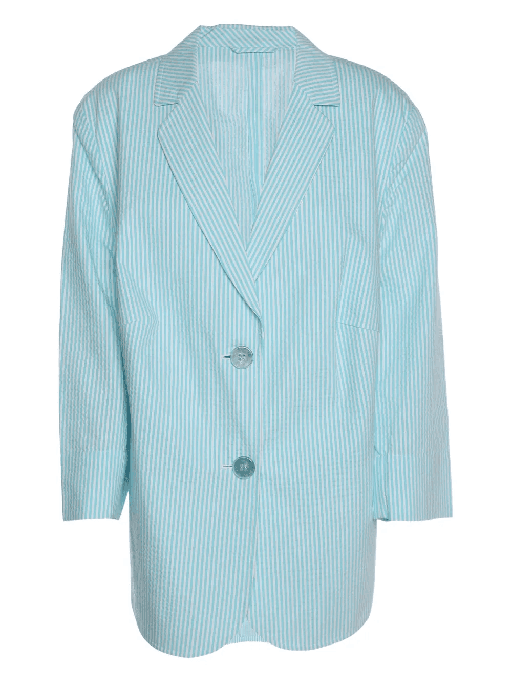 striped single-breasted blazer - Image 1