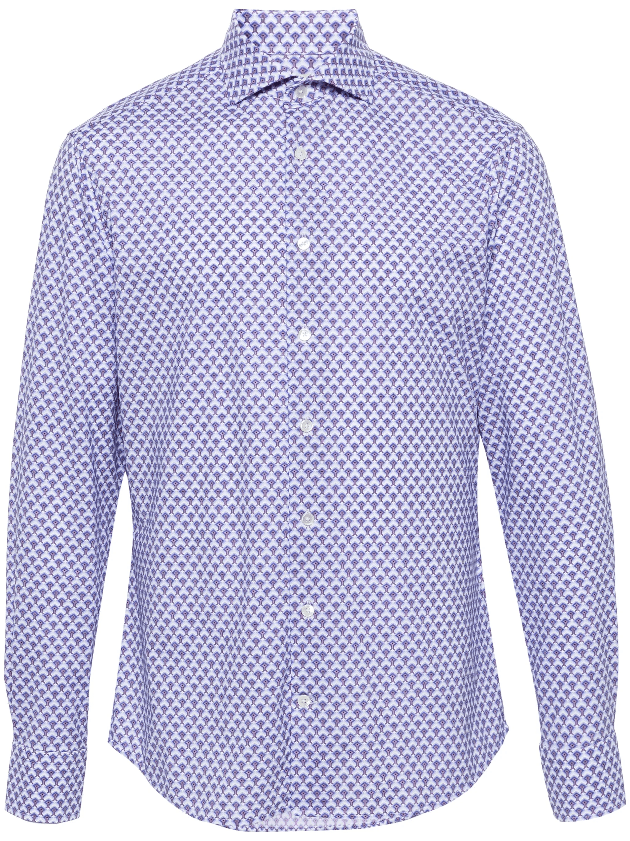geometric-print cutaway-collar shirt - Image 1