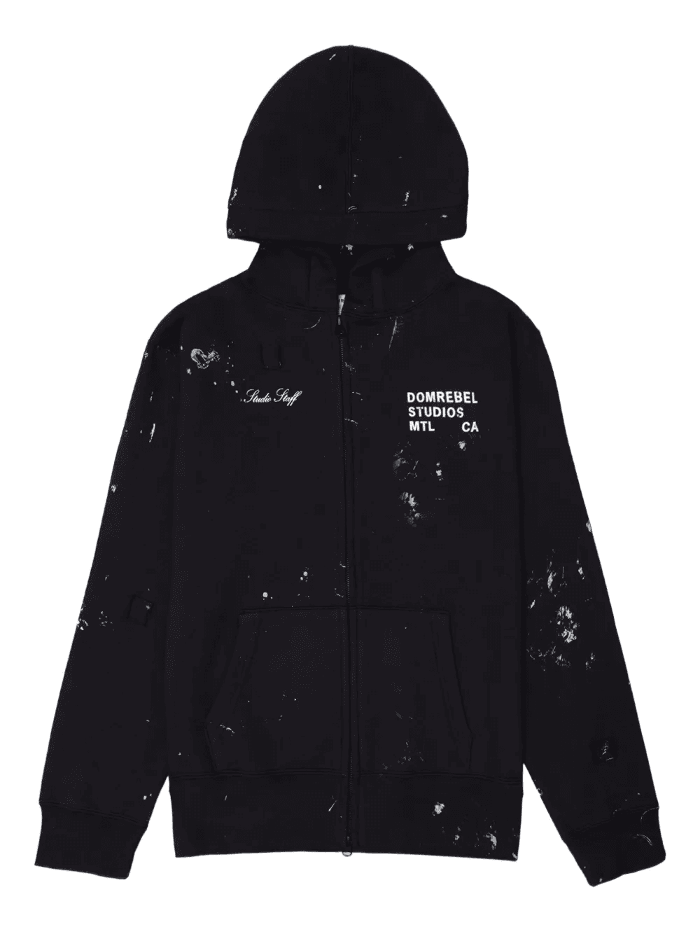Staff paint-splatter zip hoodie - Image 1