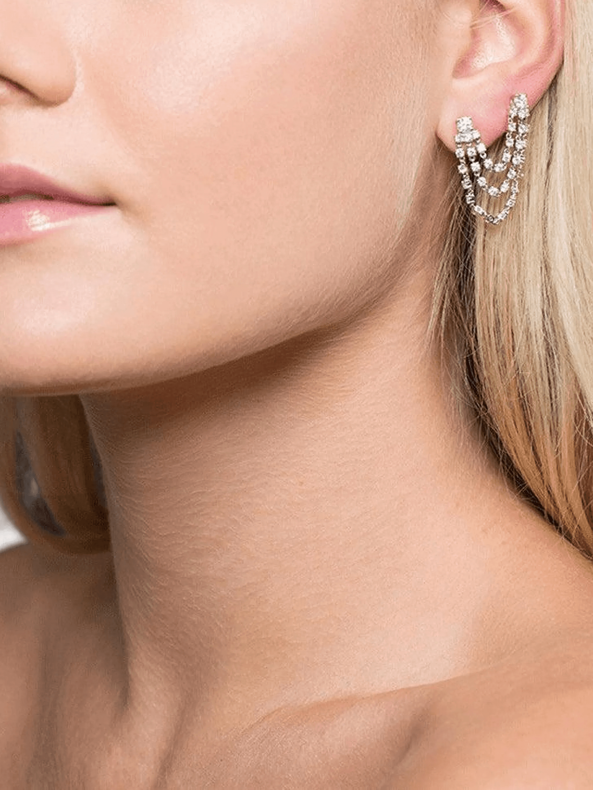 18K white gold Loop diamond earrings - Image 1