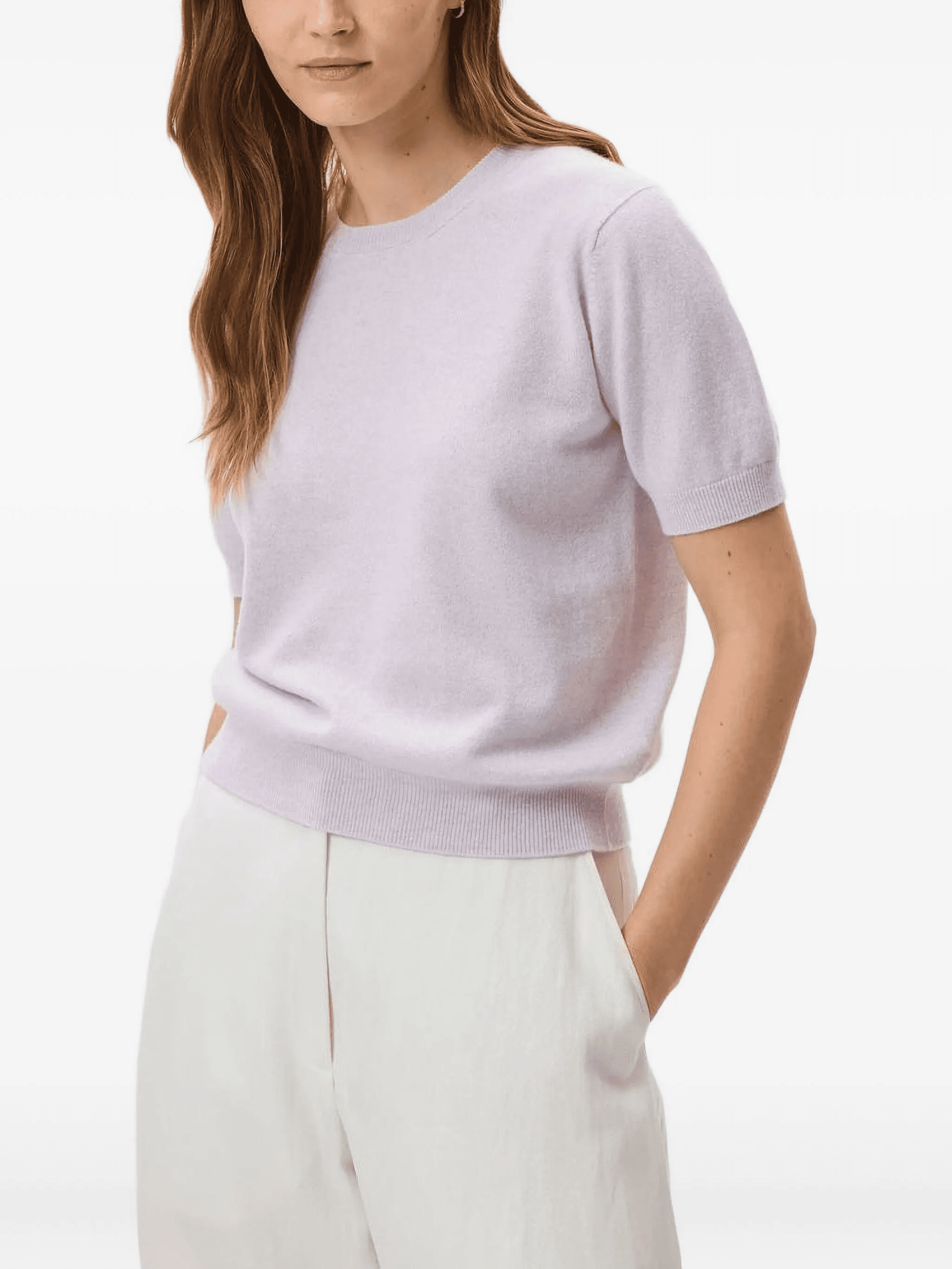 short-sleeve cashmere sweater - Image 1