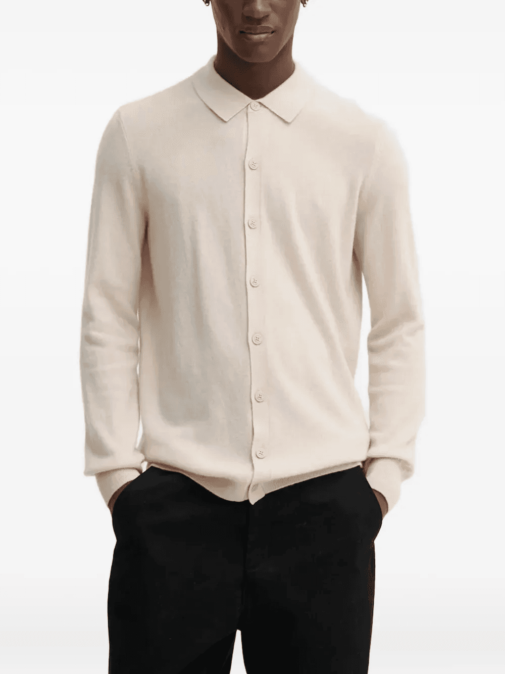 buttoned collared cardigan - Image 1