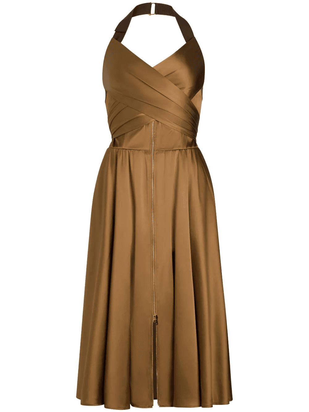 halterneck satin midi dress - Image 1