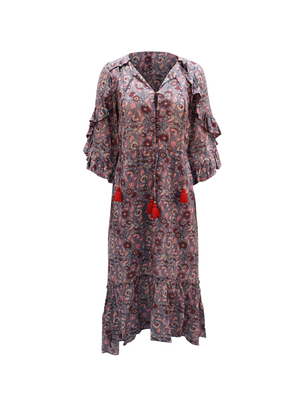 floral-print tassel-detail dress - Image 1