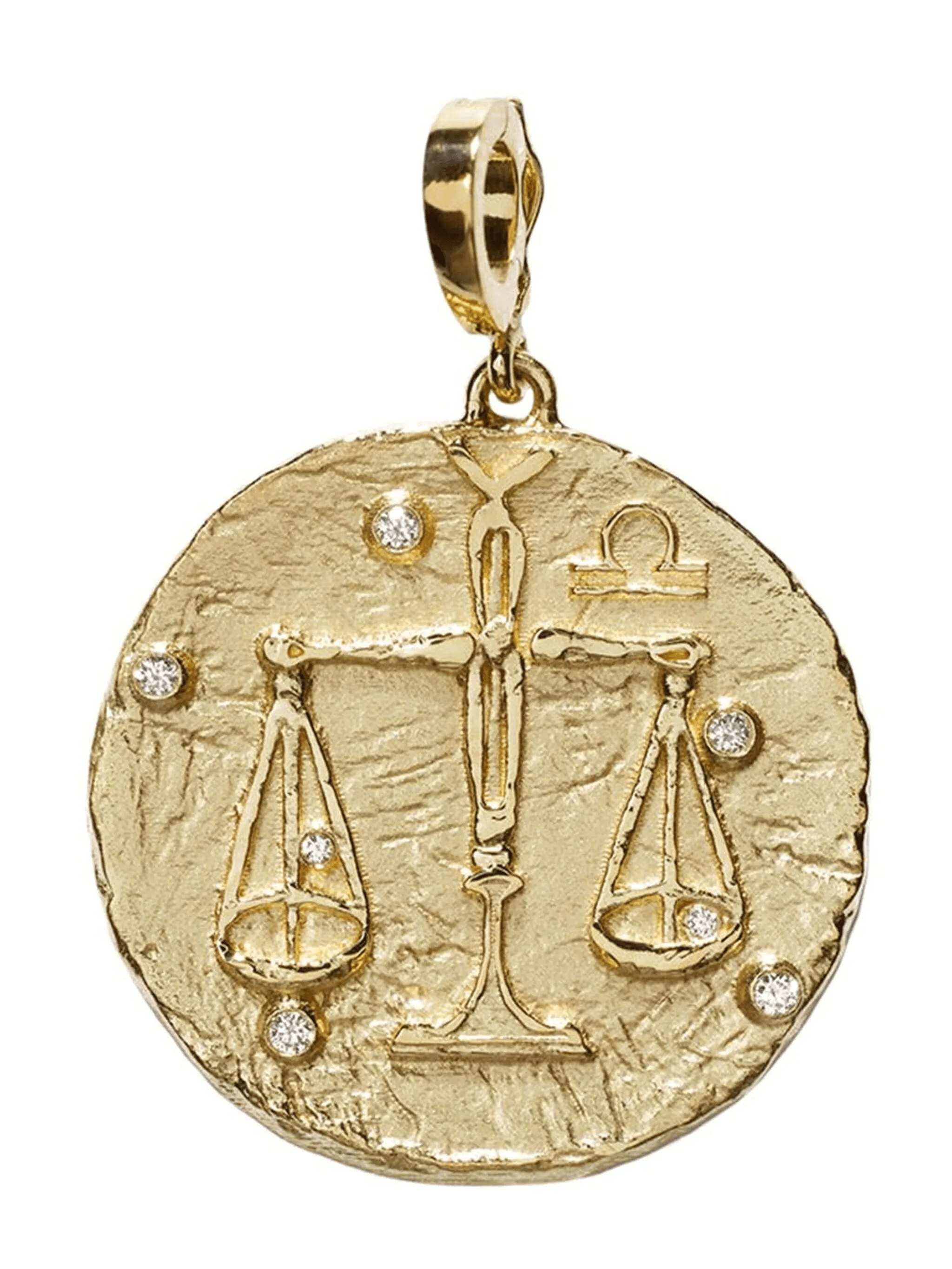18kt yellow gold large Of The Stars Libra pendant charm - Image 1