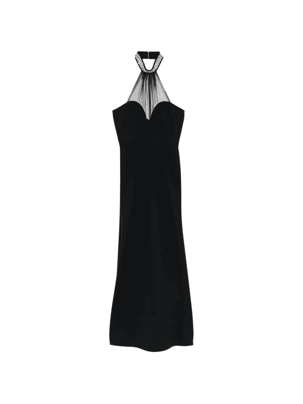 embellished mesh-panel maxi dress - Image 1