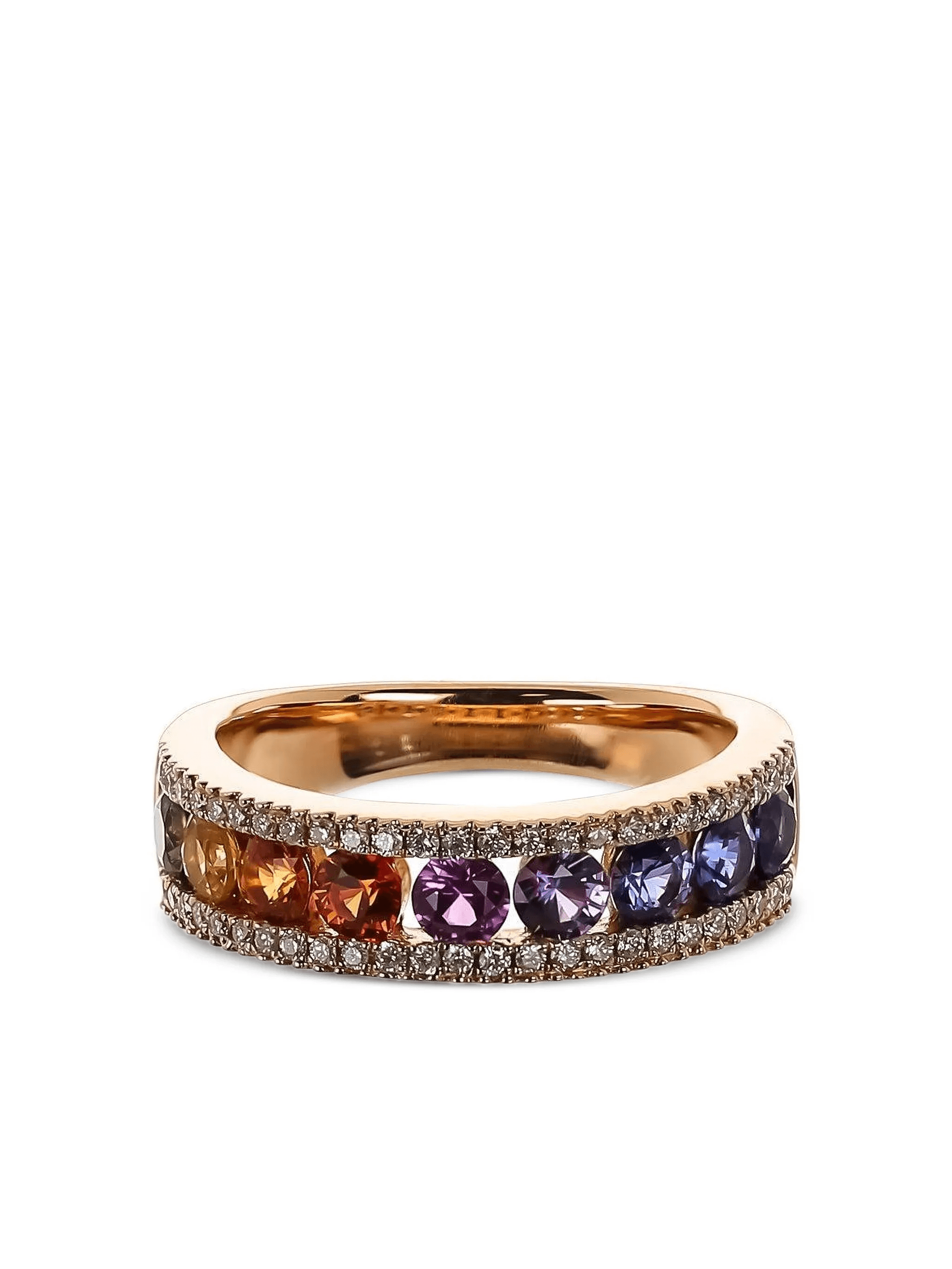 18K rose gold sapphire and diamond ring - Image 1