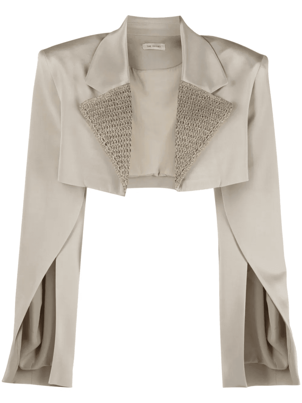Marica crochet-panel cropped blazer - Image 1
