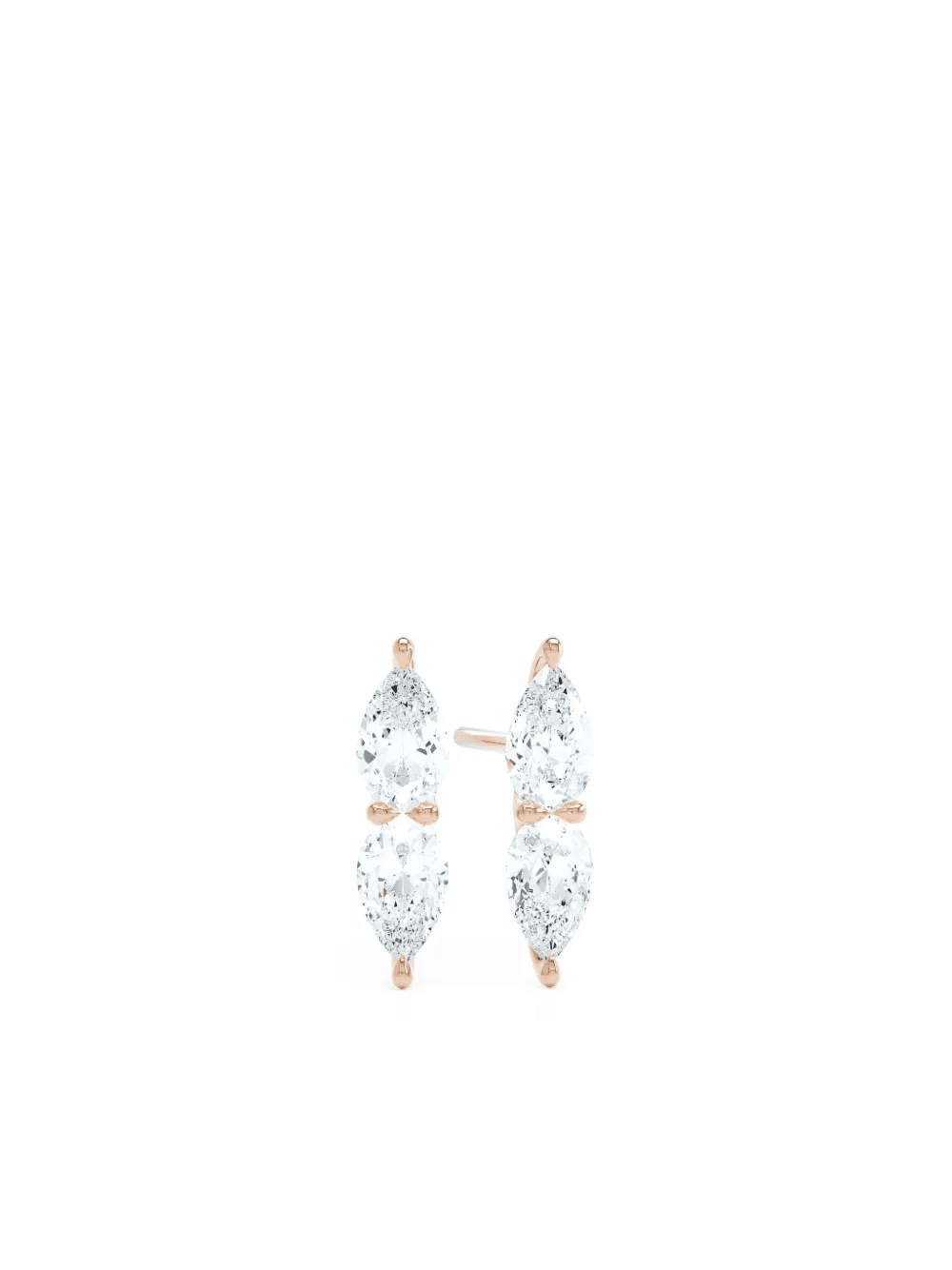 18kt recycled rose gold The Double Pear diamond earrings - Image 1
