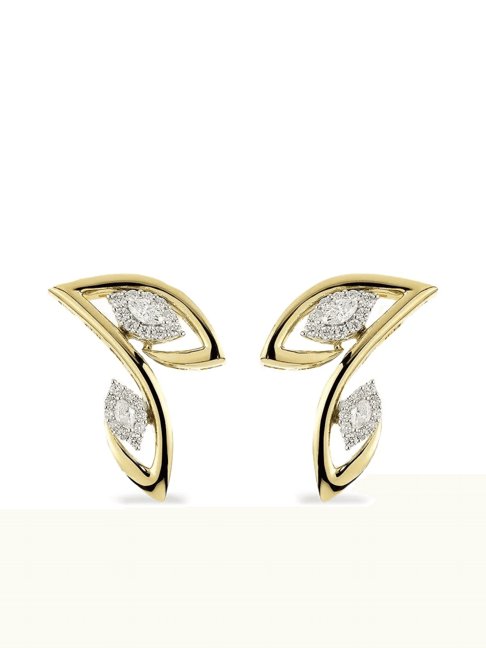 18K white and yellow gold Strada diamond earrings - Image 1