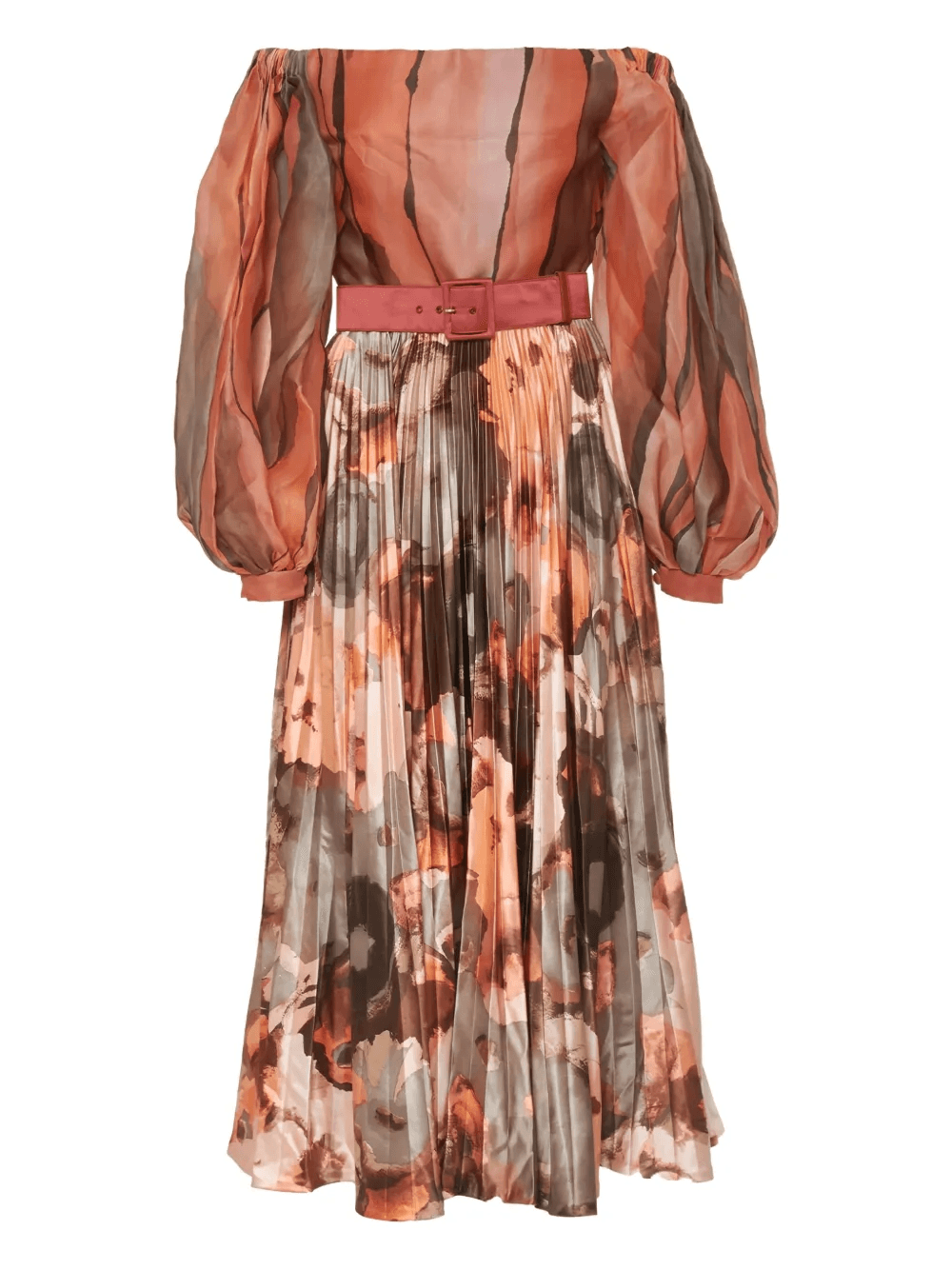 floral-print pleated maxi dress - Image 1