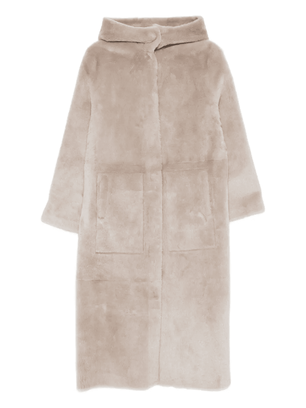hooded shearling coat - Image 1