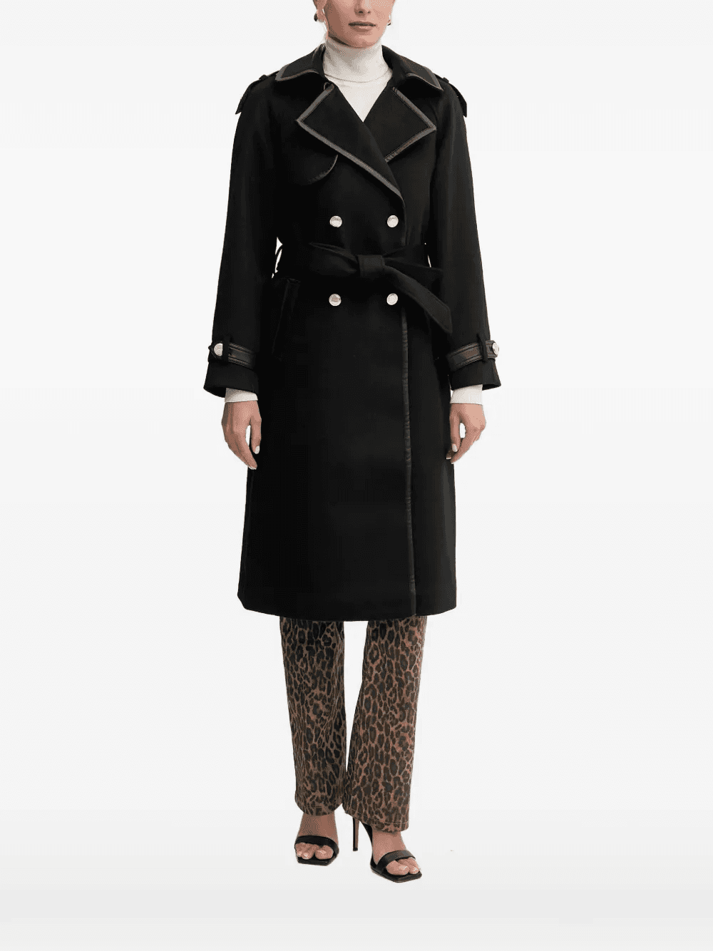 belted double-breasted coat - Image 1