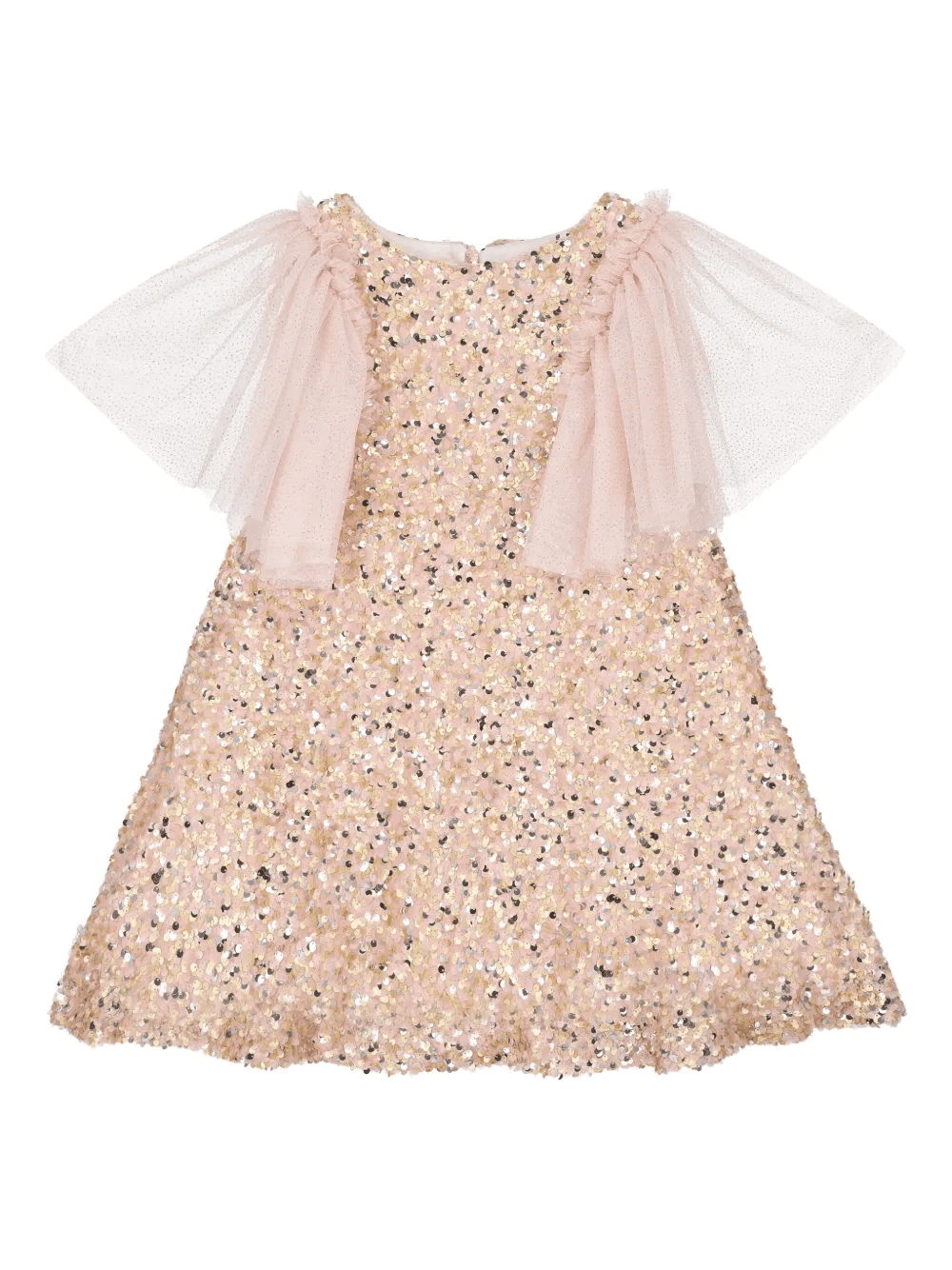 sequined tulle-sleeve dress - Image 1