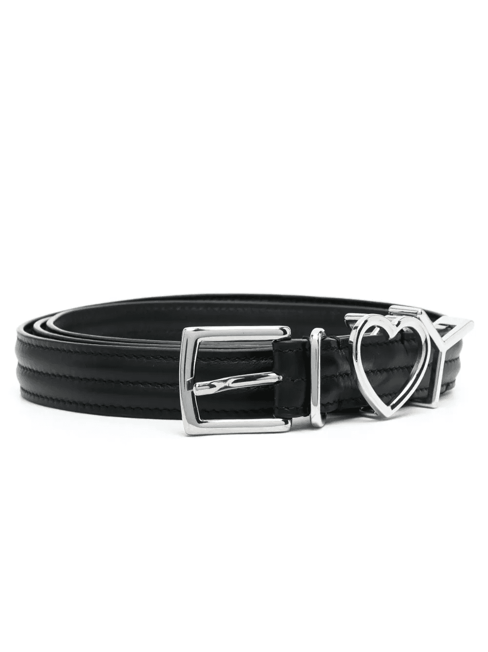heart logo-plaque leather belt - Image 1