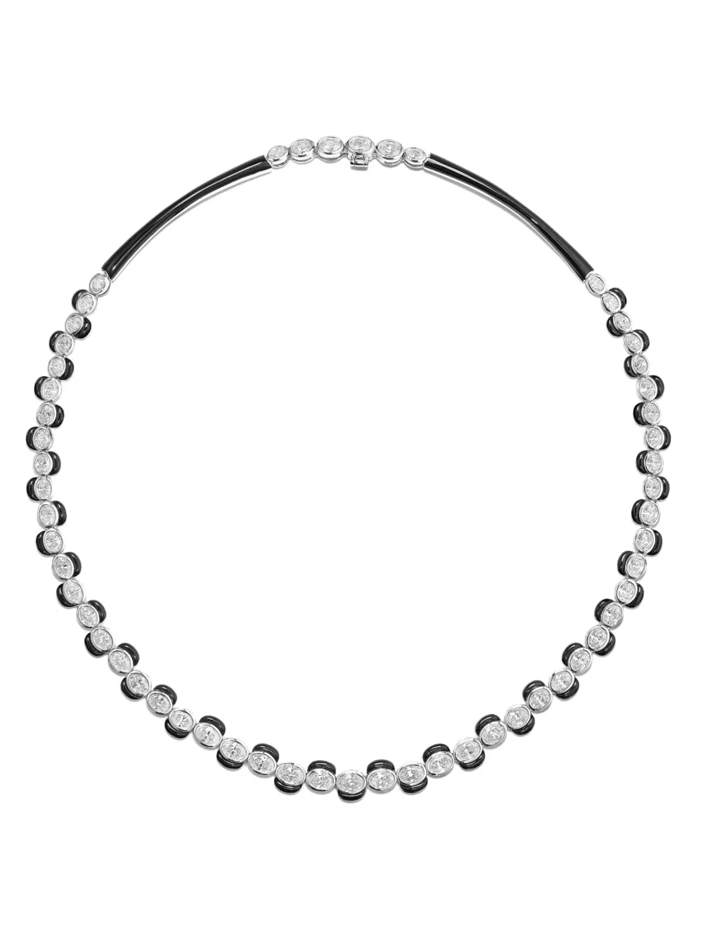 18kt white gold Oui diamond necklace - Image 1