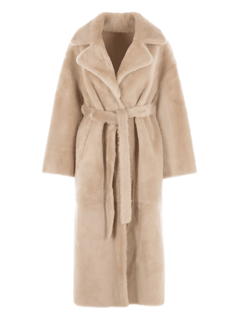 belted shearling coat - Image 1