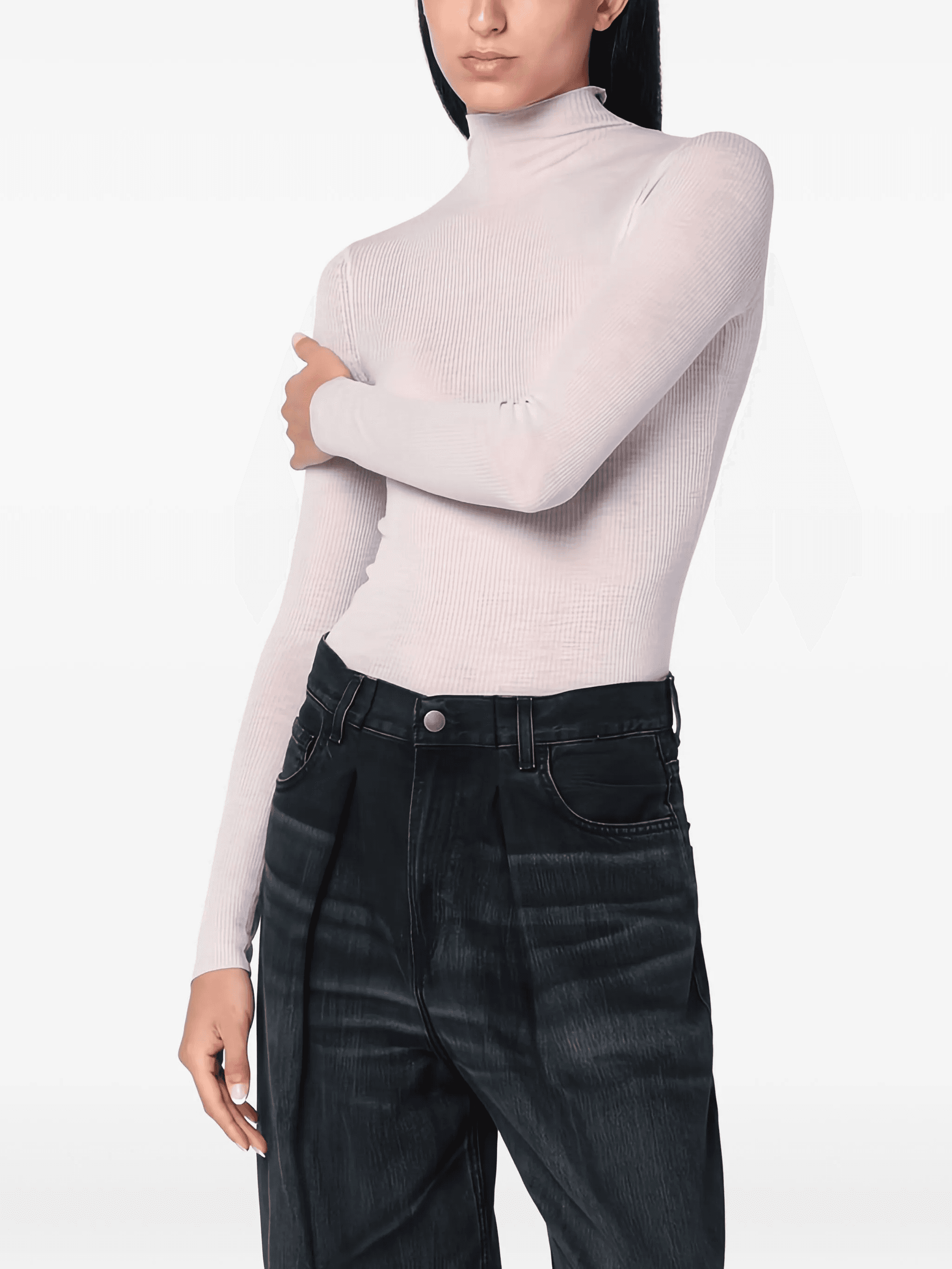 roll-neck ribbed sweater - Image 1