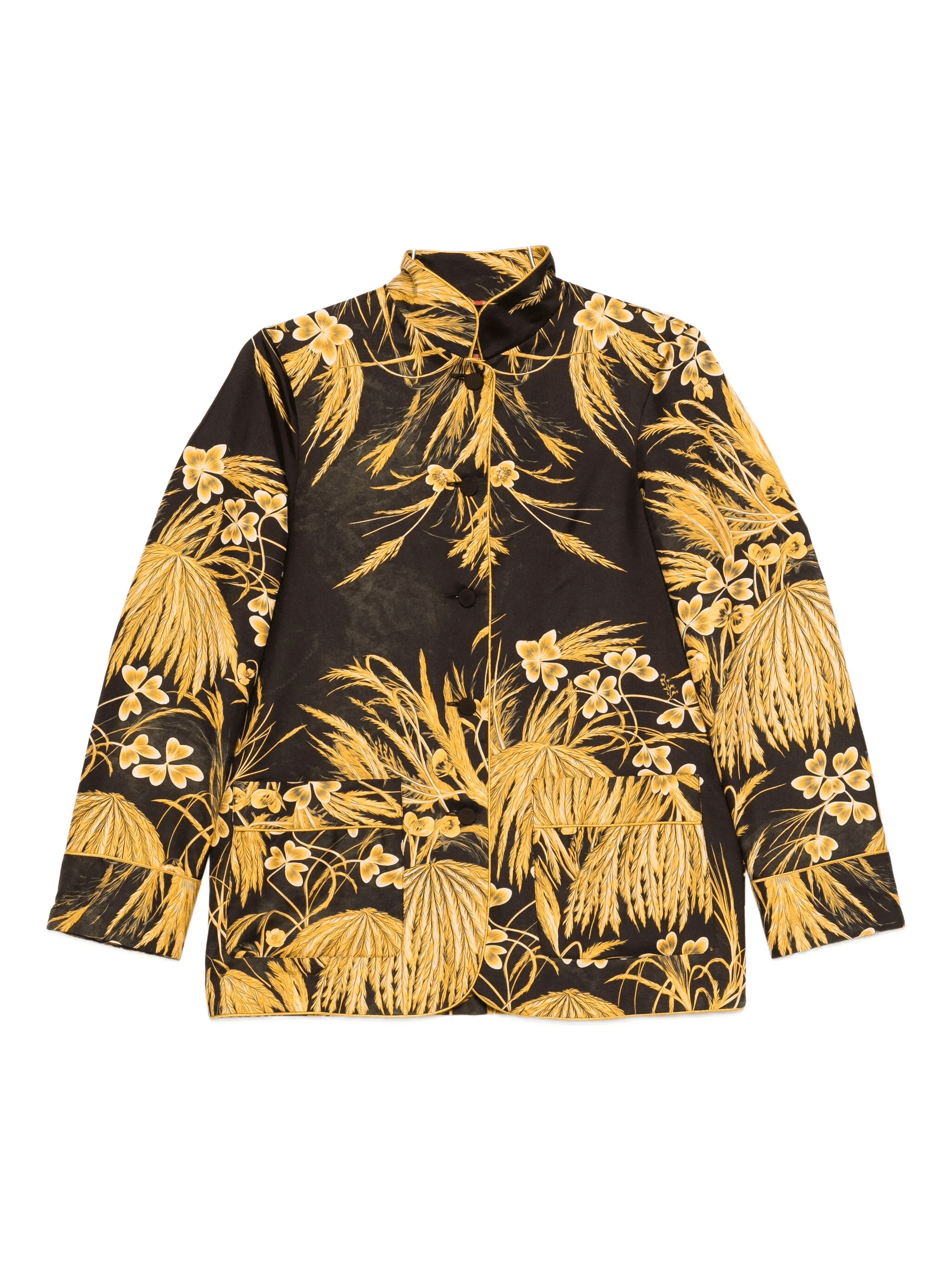floral-print mandarin-collar shirt - Image 1