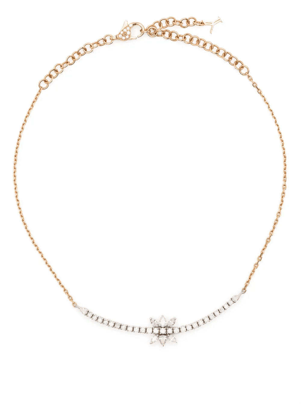 18kt yellow and white gold diamond choker - Image 1