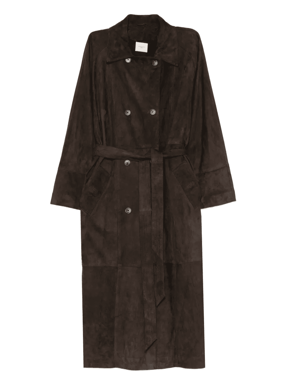 leather double-breasted coat - Image 1