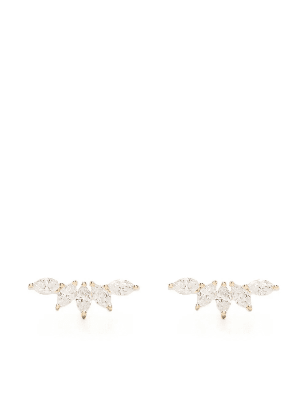 14kt yellow gold Fan diamond earring - Image 1