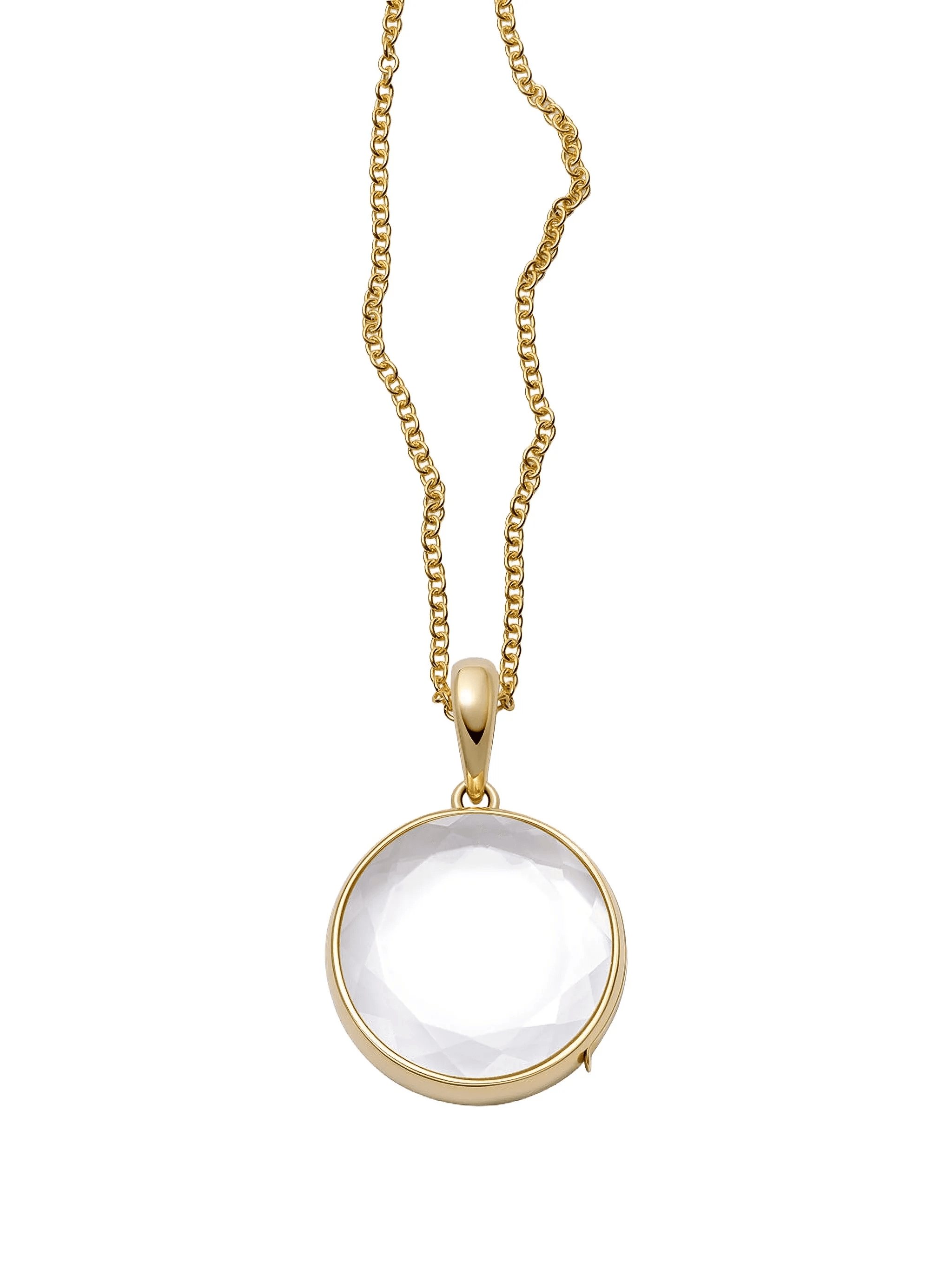 18K yellow gold round locket necklace - Image 1