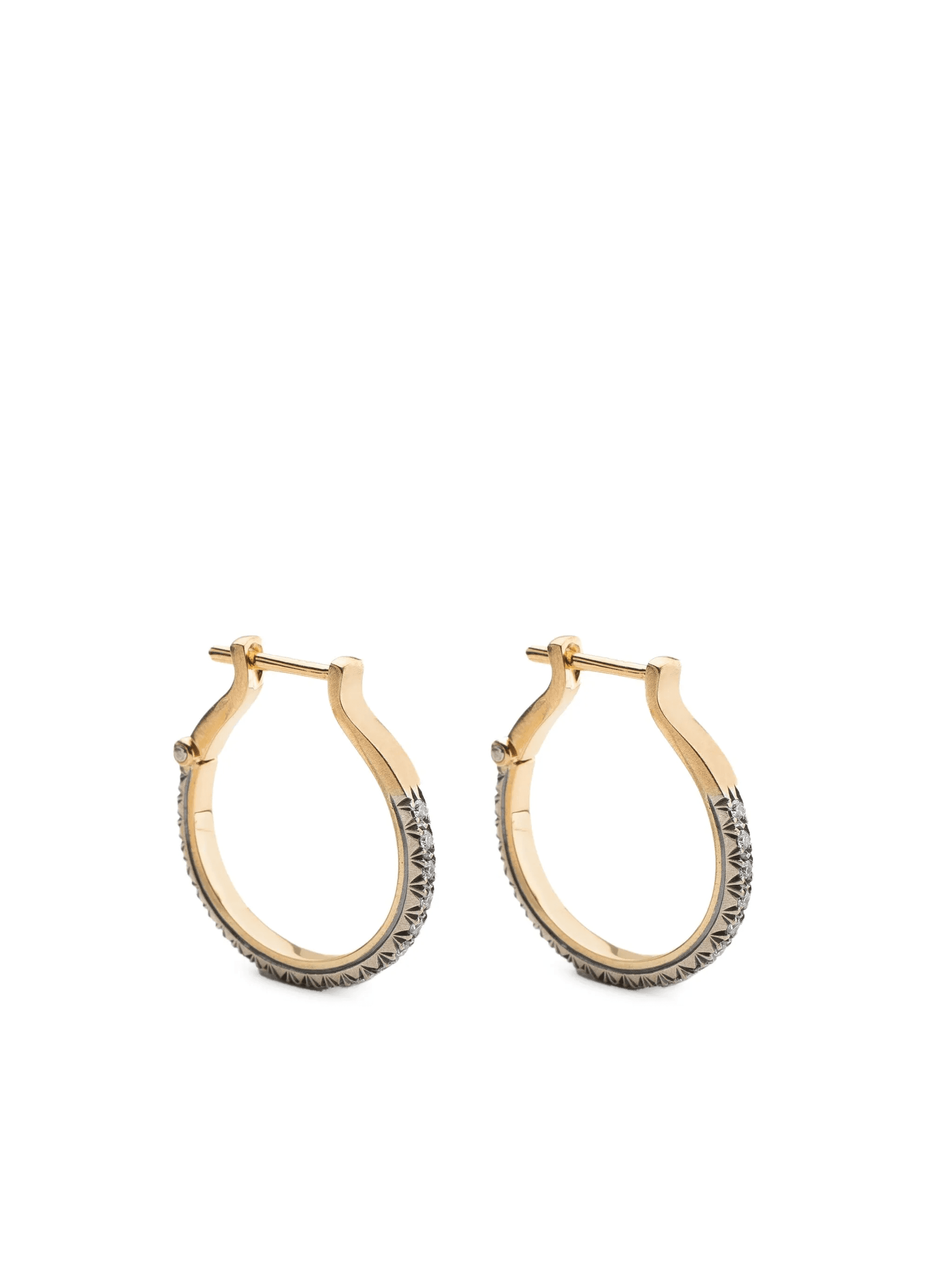 18kt yellow gold Circular diamond earrings - Image 1
