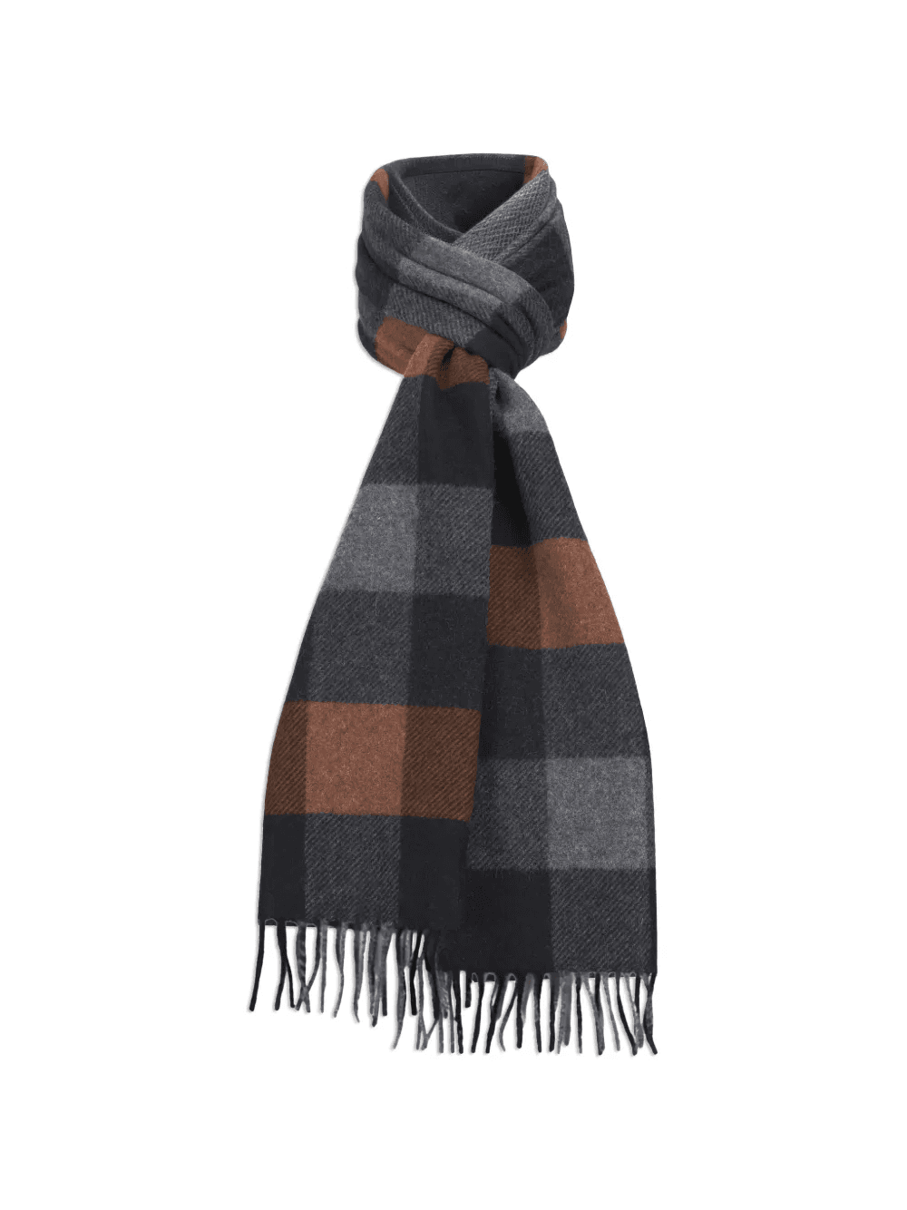 checked fringed-trim scarf - Image 1