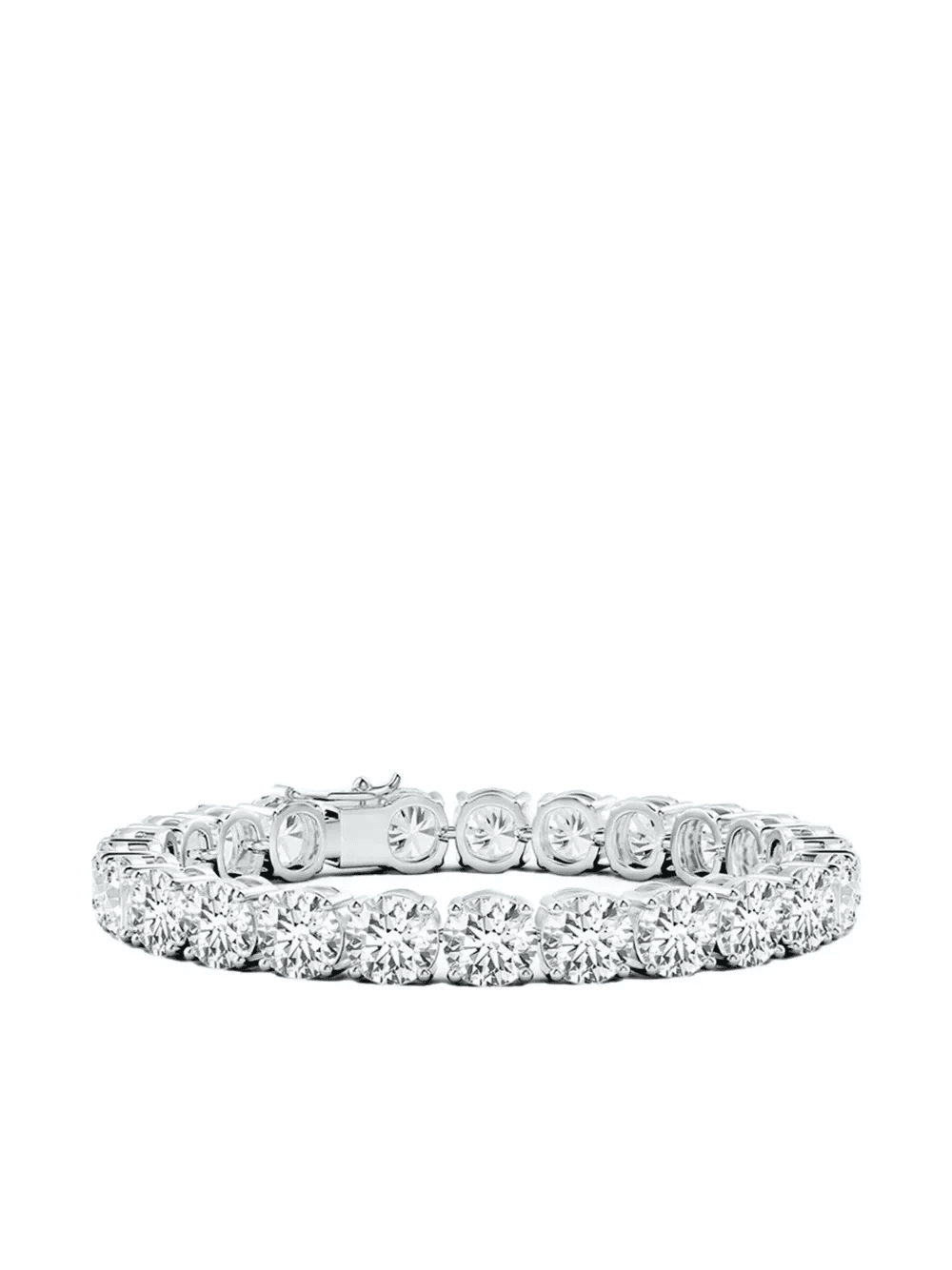 14K white gold diamond tennis bracelet - Image 1
