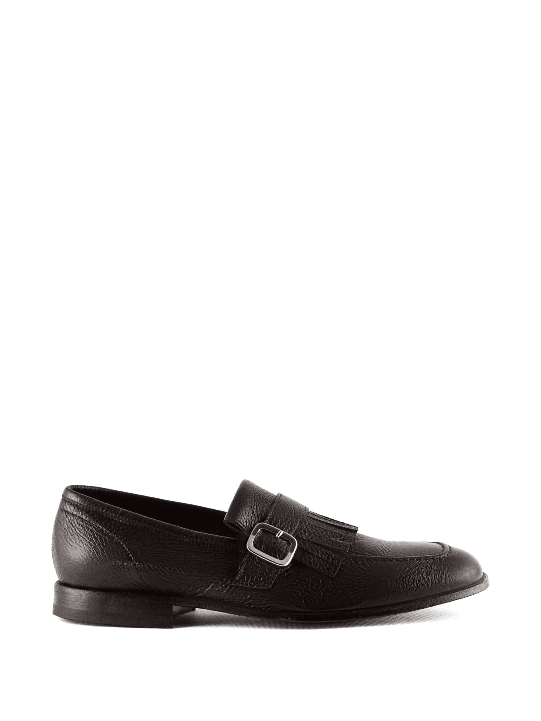fringed buckle leather loafers - Image 1