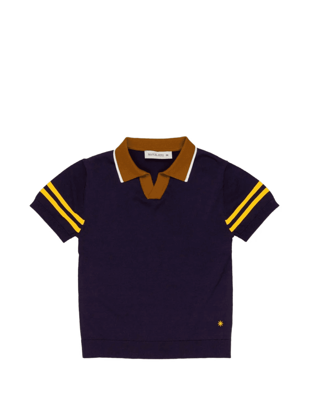 striped-trim polo shirt - Image 1