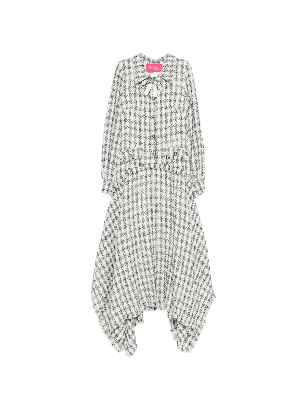 Magnolia bow-neck fringe-detail asymmetric dress - Image 1